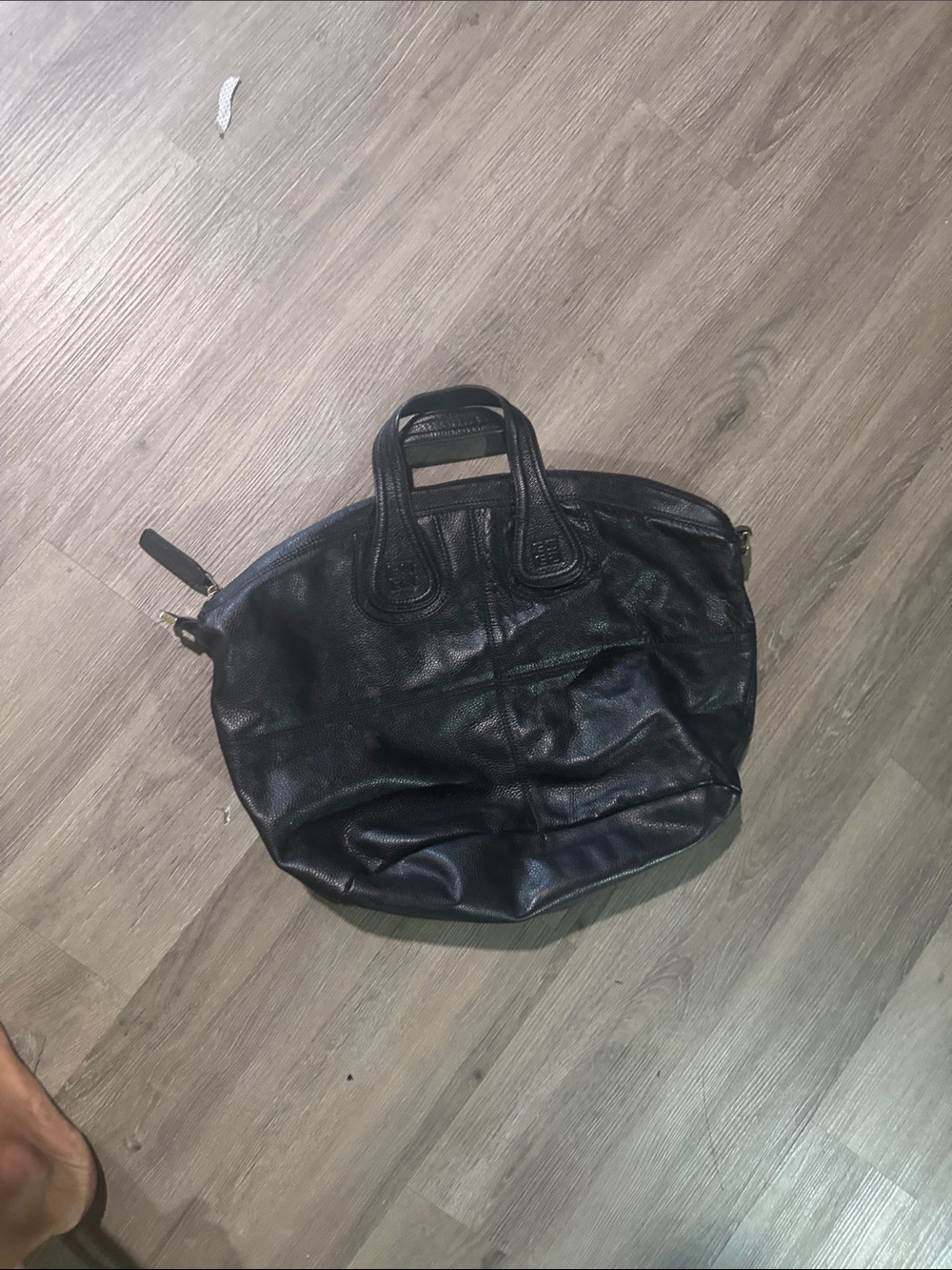 Black Leather Tote Bag